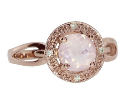 rose quartz wedding ring