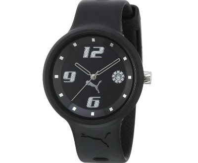 puma black analog watch