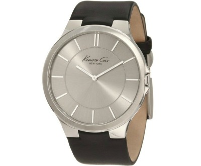 KCNY Black Leather Watch