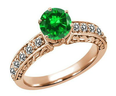 ø Rose Gold Emerald Rings | Shop Online for Diamond Jewelry ø
